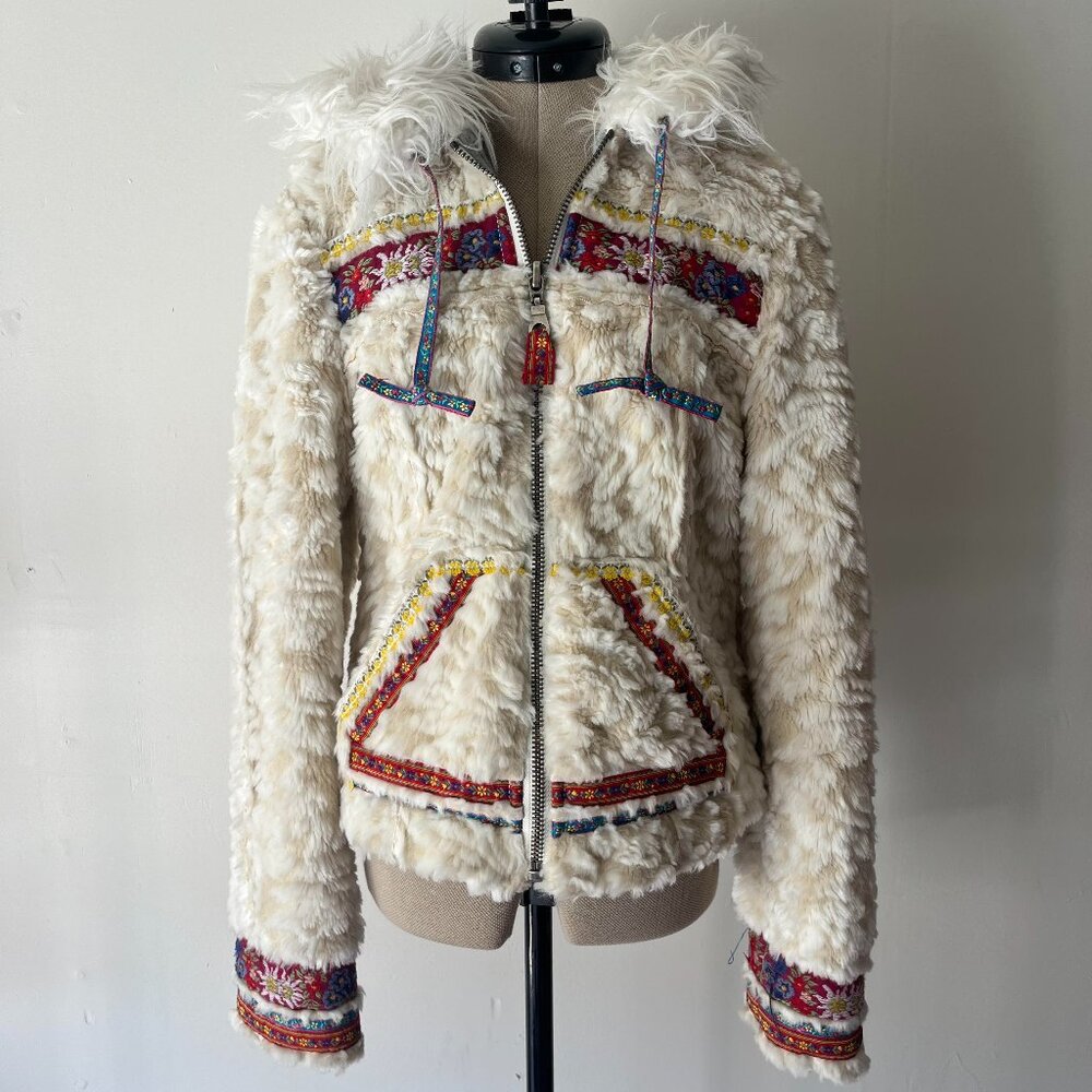Free People Embroidered Zip Hoodie